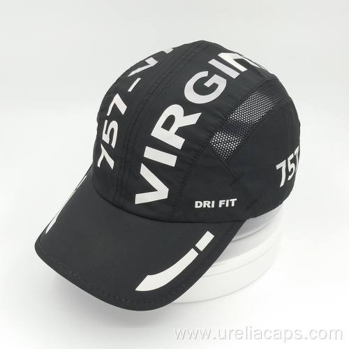 Black printed sports hat